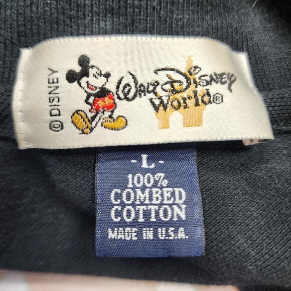 Disney World Epcot Test Track Black Cotton Embroidered Polo Shirt, Men's Large - Picture 5 of 8